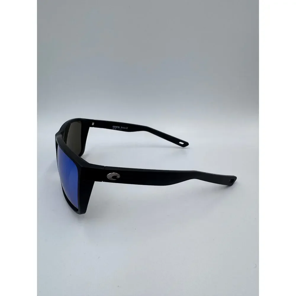 New Polarized Costa del Mar  6S9121 Rincon II Sunglasses Matte Black Blue Mirror